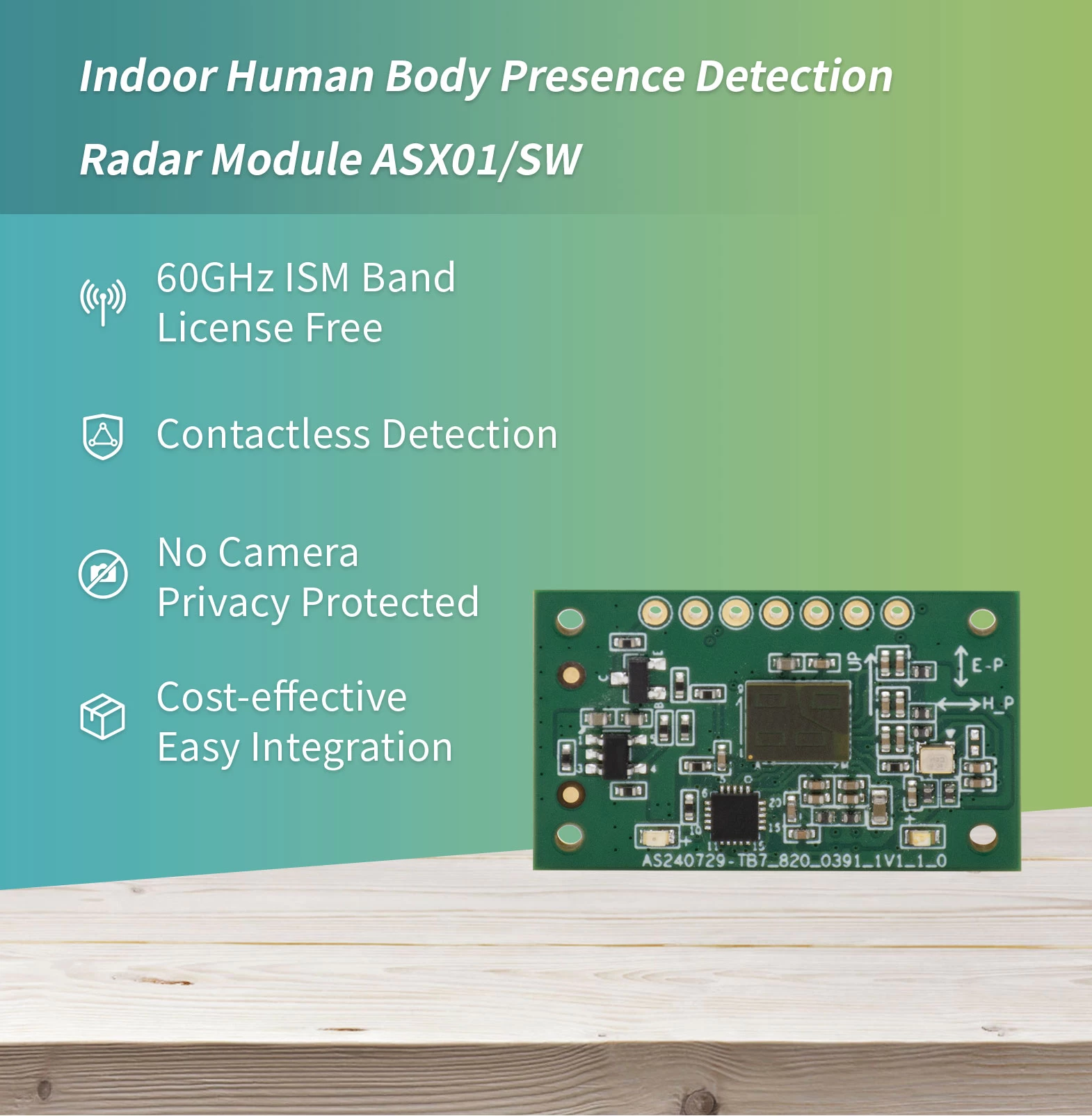 Indoor Human Body Presence Detection Radar Module ASX01/SW - Radar Module - 1